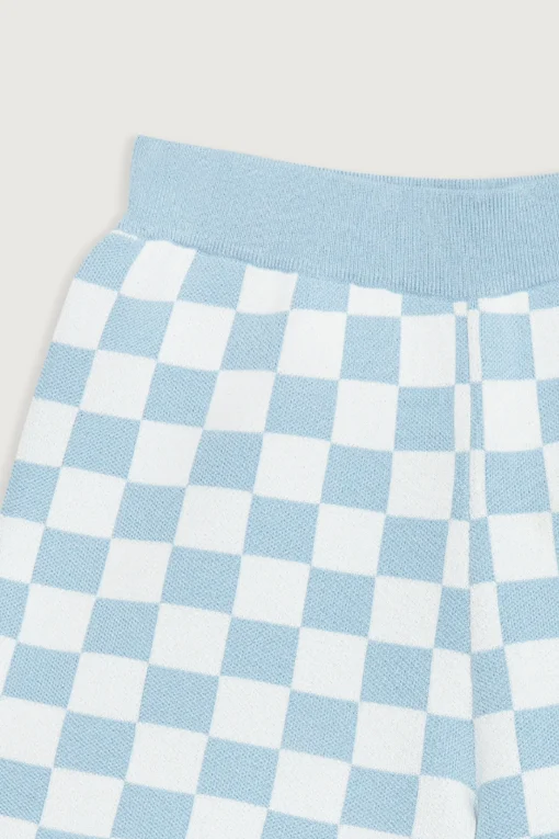CHECKERED KNIT SHORT
