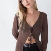 CHIFFON TIE FRONT BLOUSE