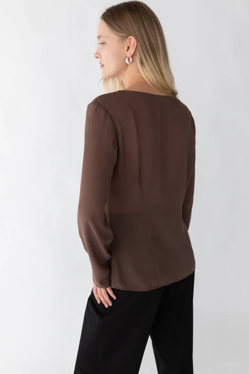 CHIFFON TIE FRONT BLOUSE