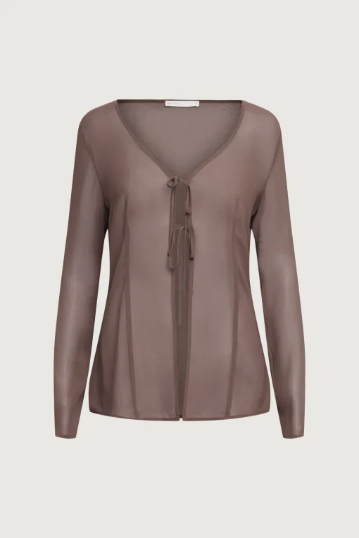 CHIFFON TIE FRONT BLOUSE