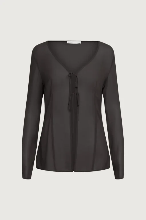 CHIFFON TIE FRONT BLOUSE