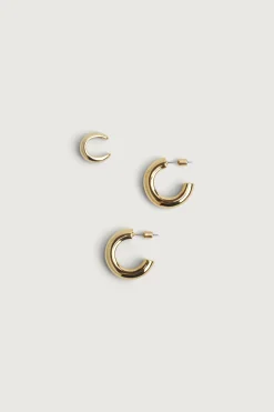CHUNKY HOOP AND CUFF EARRING SET