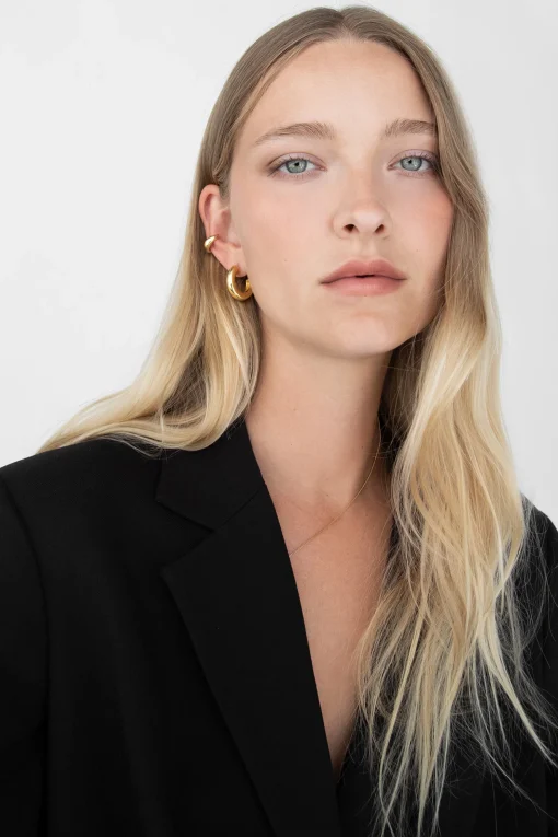 CHUNKY HOOP AND CUFF EARRING SET