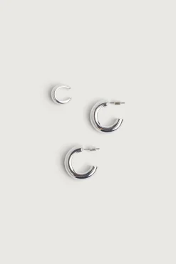 CHUNKY HOOP AND CUFF EARRING SET