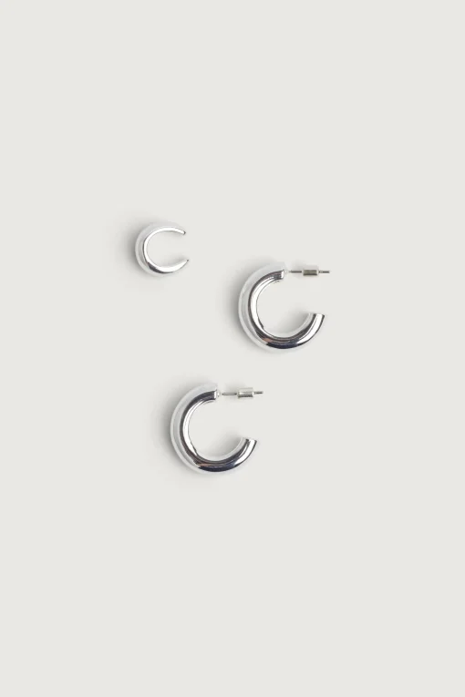 CHUNKY HOOP AND CUFF EARRING SET