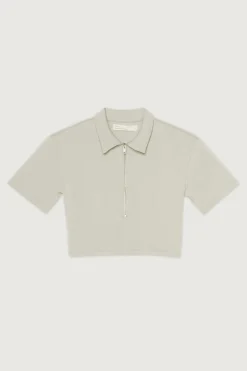 COLLARED HALF ZIP TEE
