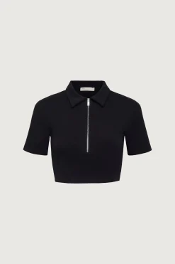 COLLARED HALF ZIP TEE