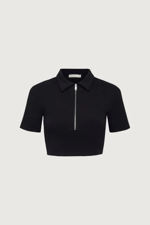 COLLARED HALF ZIP TEE