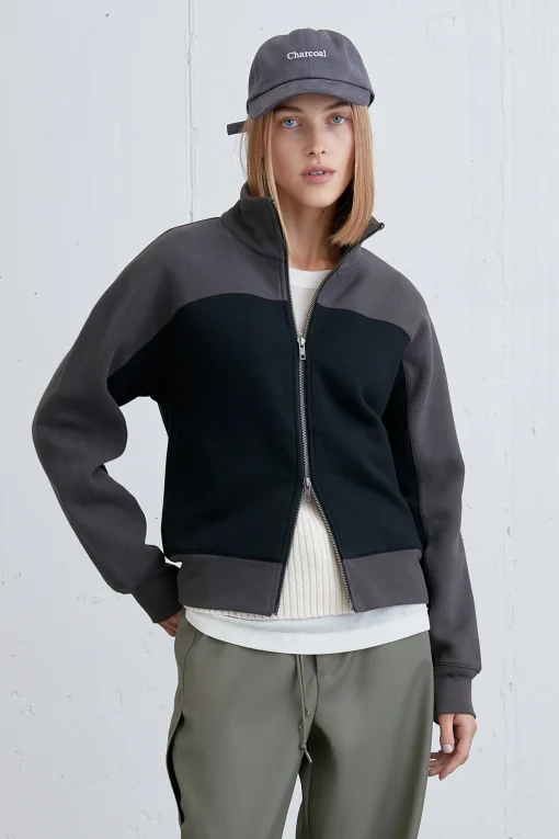 COLOUR BLOCK ZIP-UP JACKET