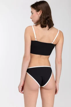 CONTRAST DETAIL LOW-RISE BIKINI BOTTOM