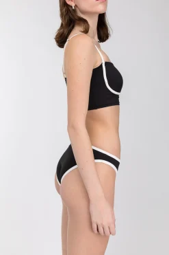 CONTRAST DETAIL LOW-RISE BIKINI BOTTOM