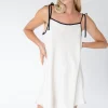 CONTRAST DETAIL MINI DRESS