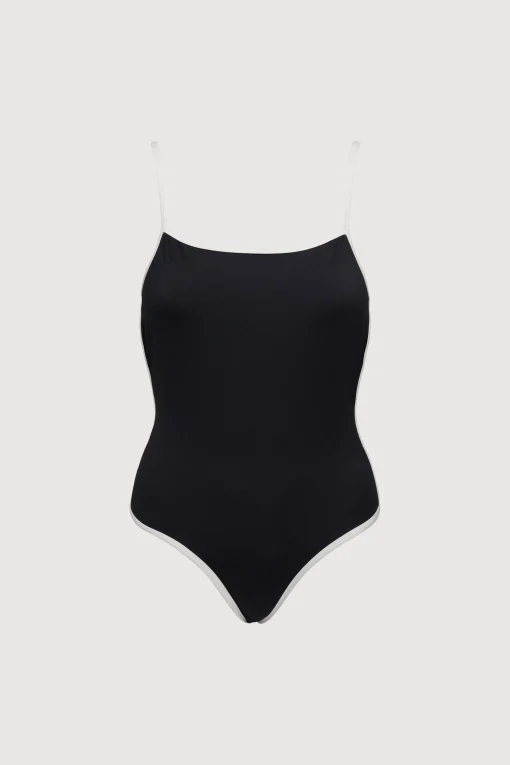 CONTRAST DETAIL ONE PIECE SWIMSUIT