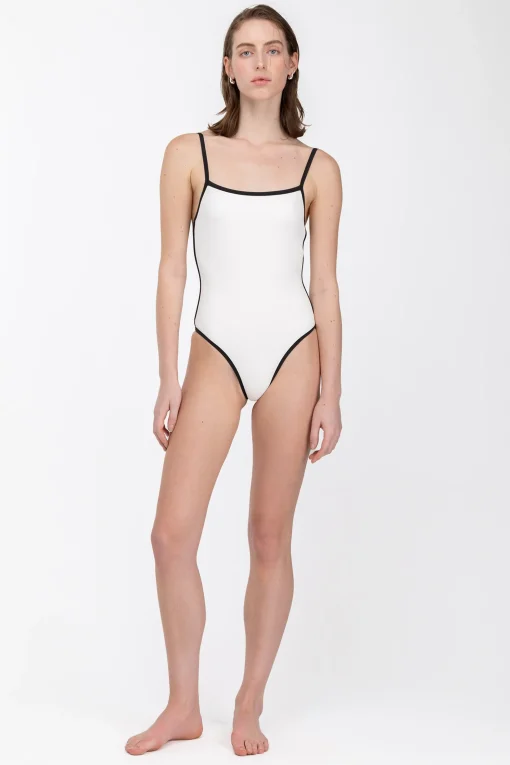 CONTRAST DETAIL ONE PIECE SWIMSUIT