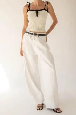 CONTRAST STITCH KNIT TANK