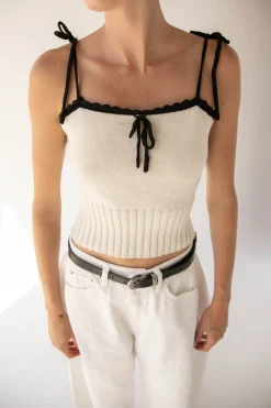 CONTRAST STITCH KNIT TANK