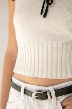 CONTRAST STITCH KNIT TANK