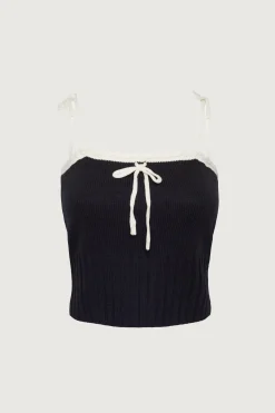 CONTRAST STITCH KNIT TANK