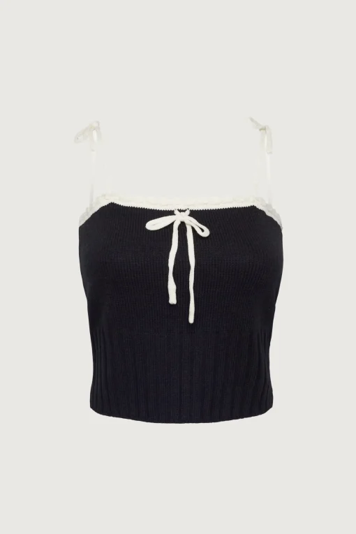 CONTRAST STITCH KNIT TANK
