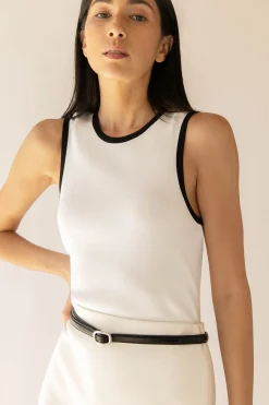 CONTRAST TRIM RACER BACK TANK TOP