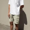 COTTON LINEN CARGO SHORT