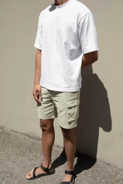 COTTON LINEN CARGO SHORT