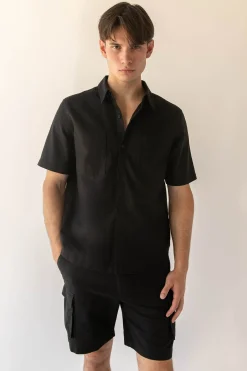 COTTON LINEN CARGO SHORT