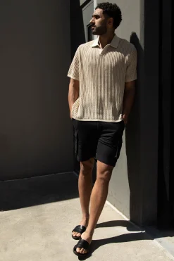 COTTON LINEN CARGO SHORT