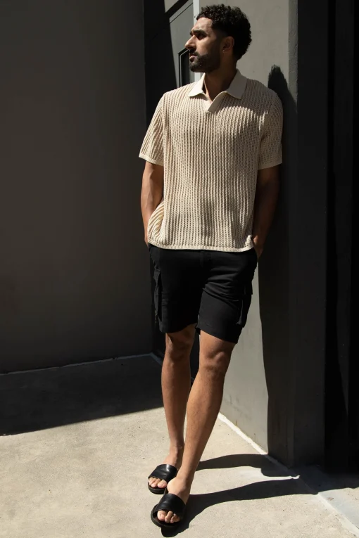 COTTON LINEN CARGO SHORT
