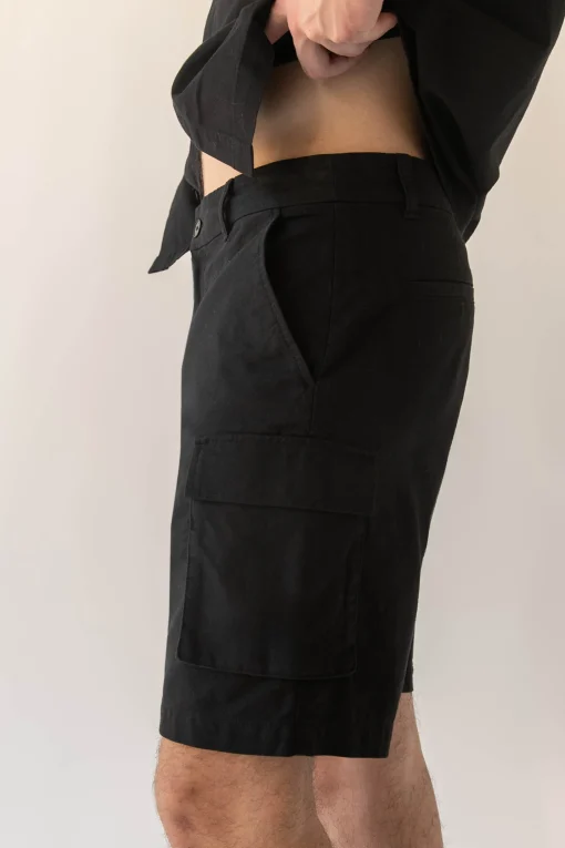 COTTON LINEN CARGO SHORT