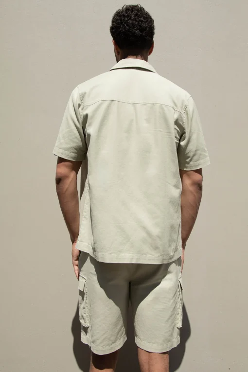 COTTON LINEN CARGO SHORT