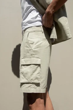 COTTON LINEN CARGO SHORT