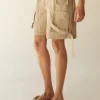 COTTON NYLON TWILL CARGO SHORT