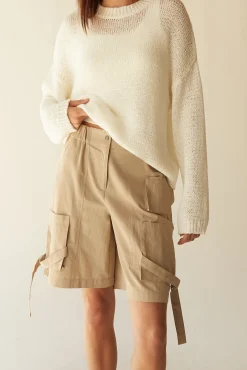 COTTON NYLON TWILL CARGO SHORT