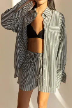 COTTON POPLIN STRIPED SHIRT