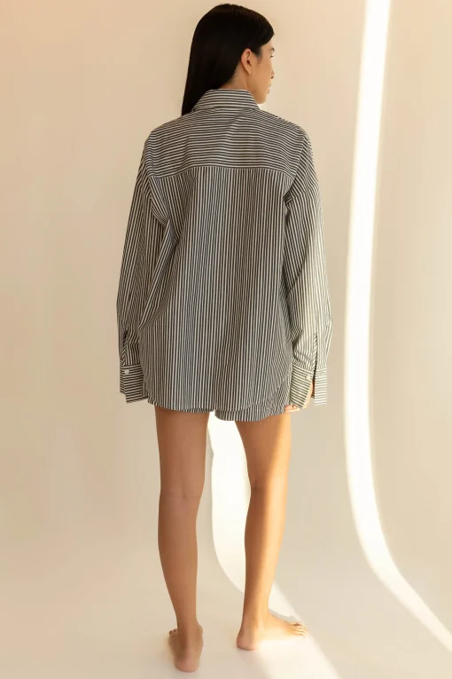 COTTON POPLIN STRIPED SHIRT