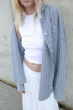 COTTON POPLIN STRIPED SHIRT