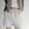 COTTON POPLIN STRIPED SHORT