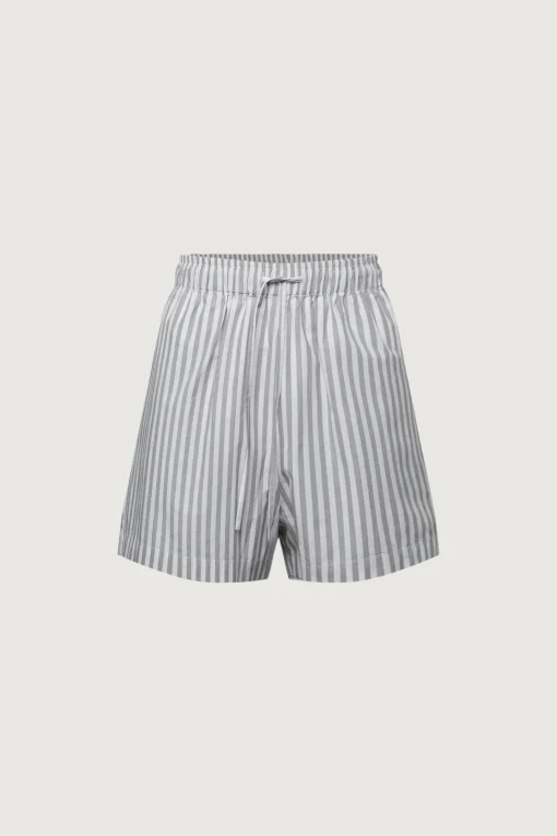 COTTON POPLIN STRIPED SHORT