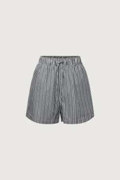 COTTON POPLIN STRIPED SHORT