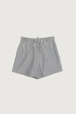 COTTON POPLIN STRIPED SHORT