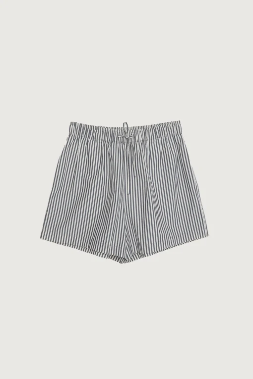 COTTON POPLIN STRIPED SHORT