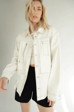 COTTON-TWILL BUTTON UP SHIRT