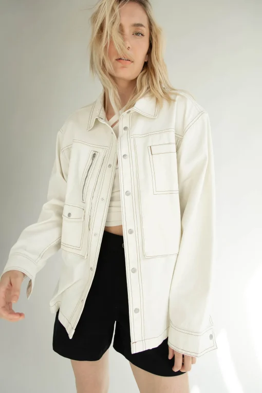 COTTON-TWILL BUTTON UP SHIRT