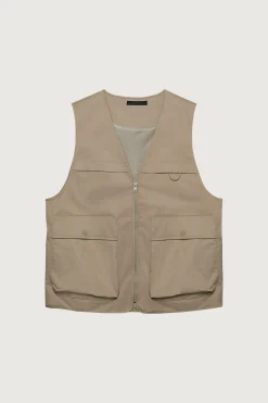 COTTON-TWILL CARGO UTILITY VEST