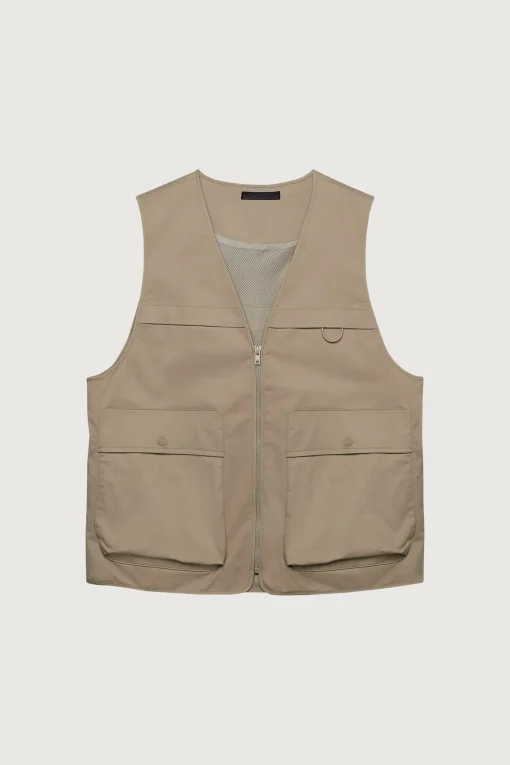 COTTON-TWILL CARGO UTILITY VEST