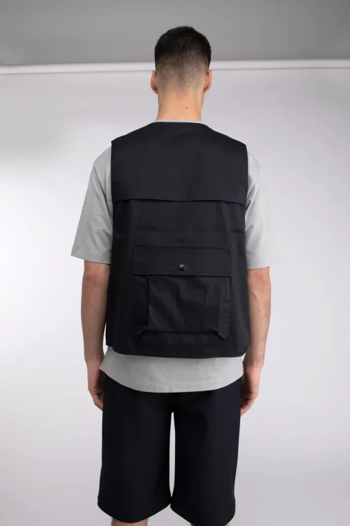COTTON-TWILL CARGO UTILITY VEST