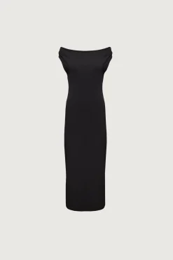 COWL NECKLINE OFF SHOULDER MIDI DRESS