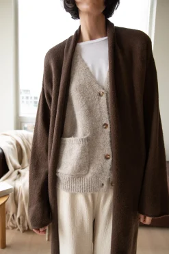 COZY LONG OPEN FRONT CARDIGAN