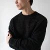 CREWNECK OPEN KNIT SWEATER